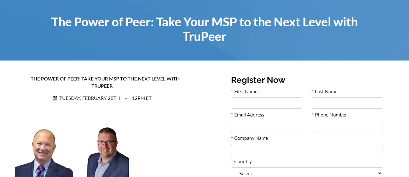 Trupeer registration page