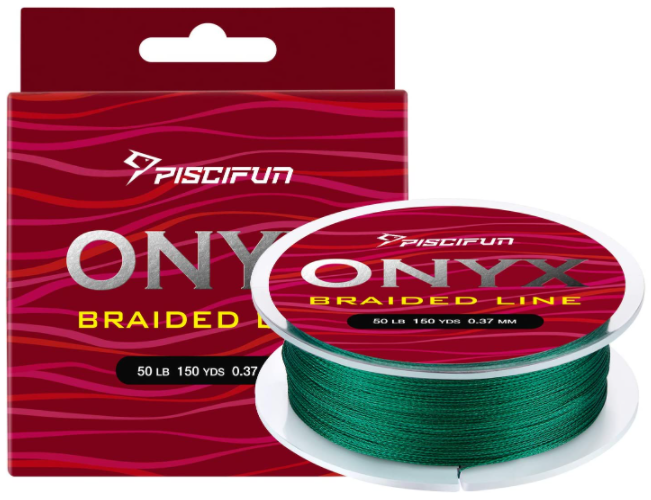 150-yard black Piscifun Onyx braided polyethylene fishing line