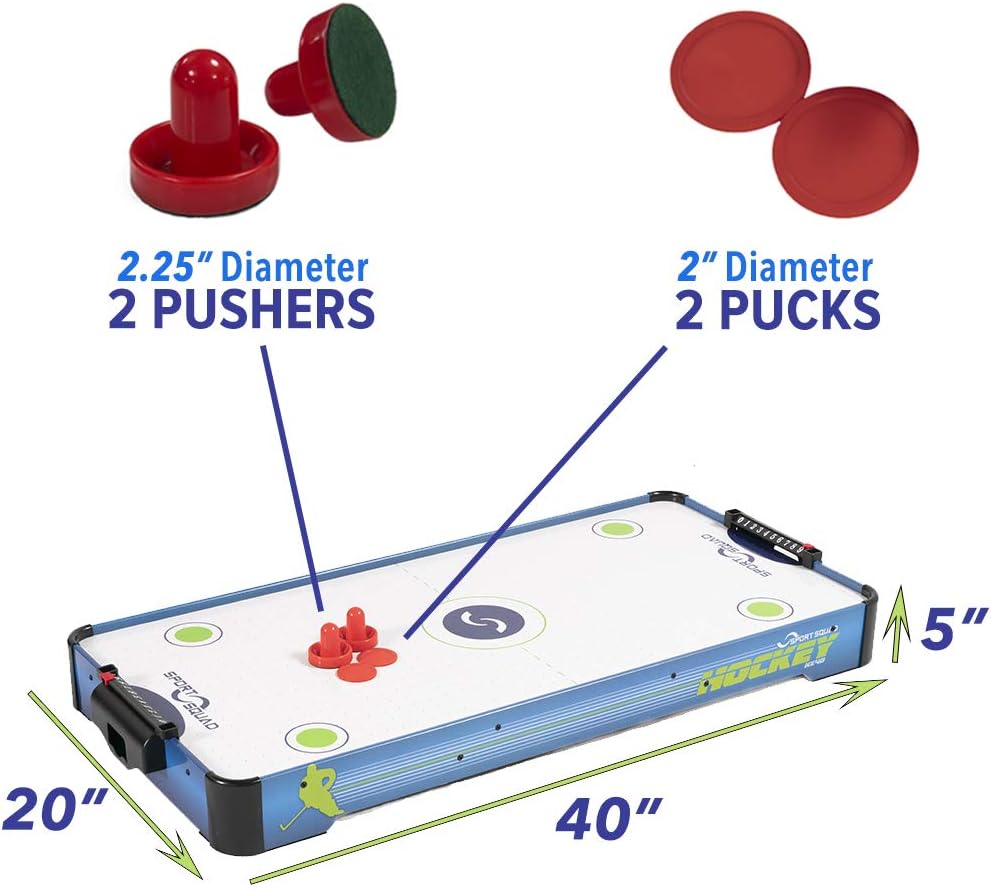 Accessories poster of the Sport Squad HX40 Electric Powered Air Hockey Table