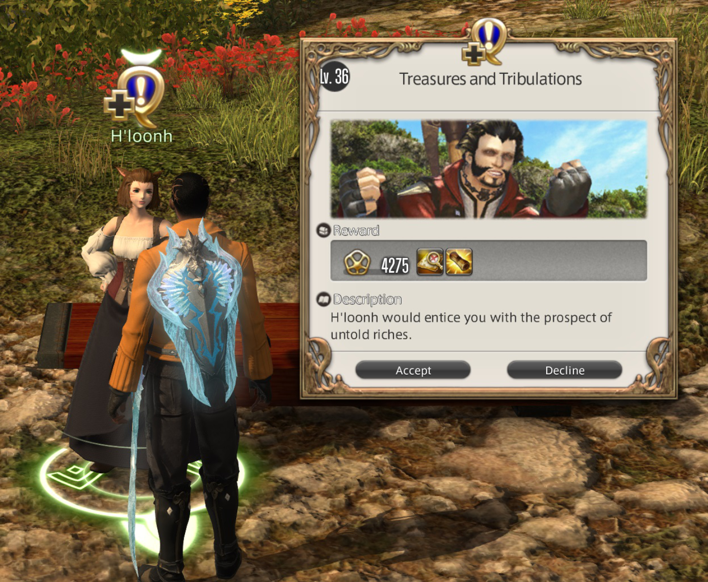 Two characters of the final fantasy XIV talking