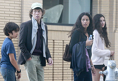 Karis Jagger with her children and Mick Jagger