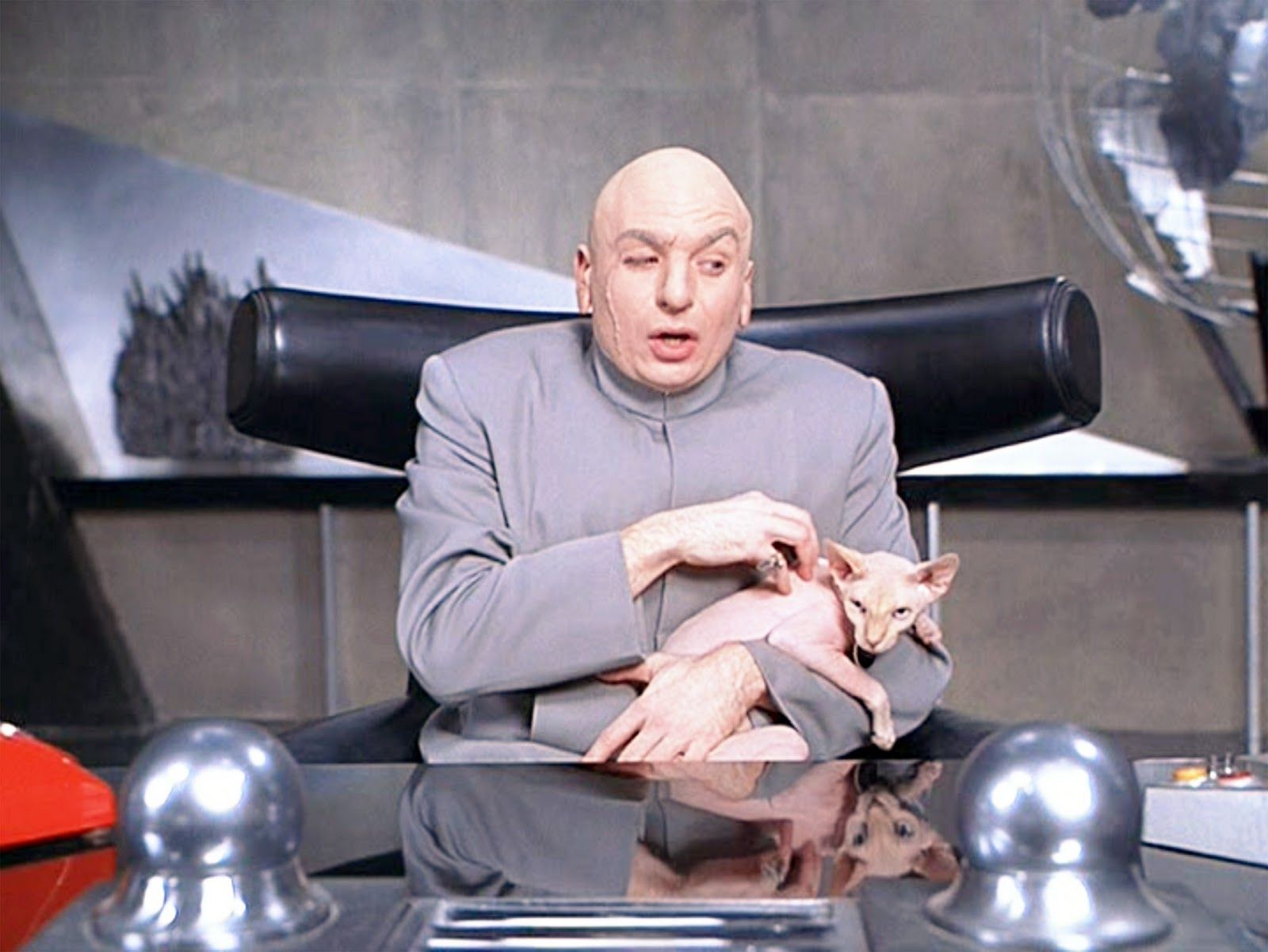 Dr.evil talking while touching bigglesworth gently