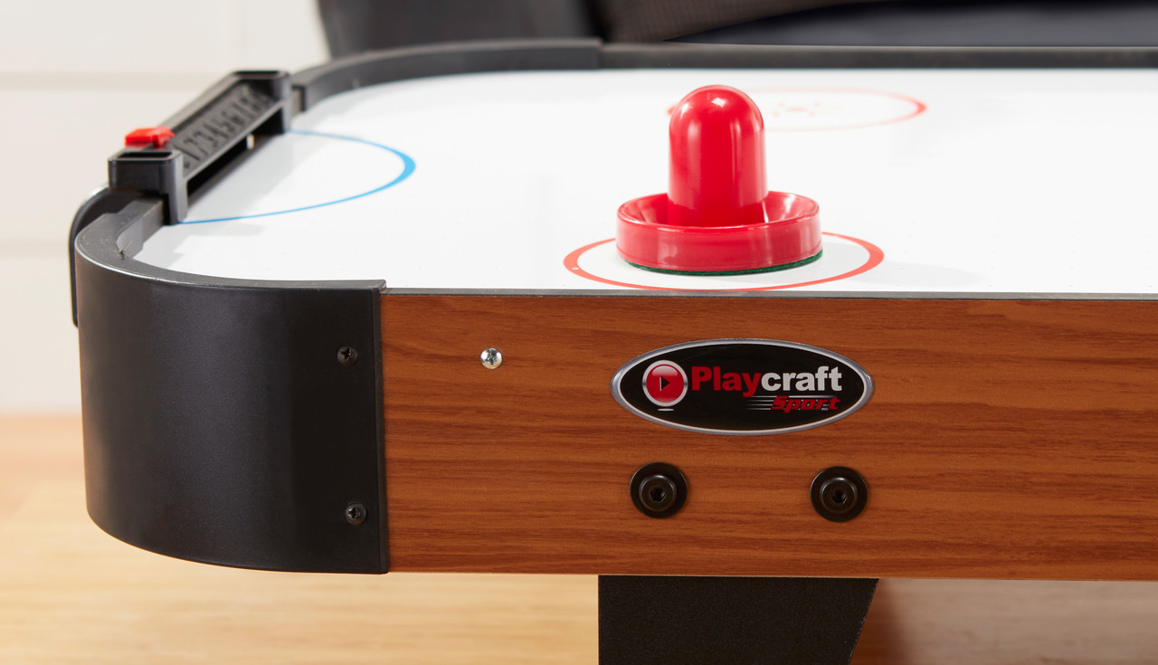 Close up of Playcraft Sport 40-inch Table Top Air Hockey