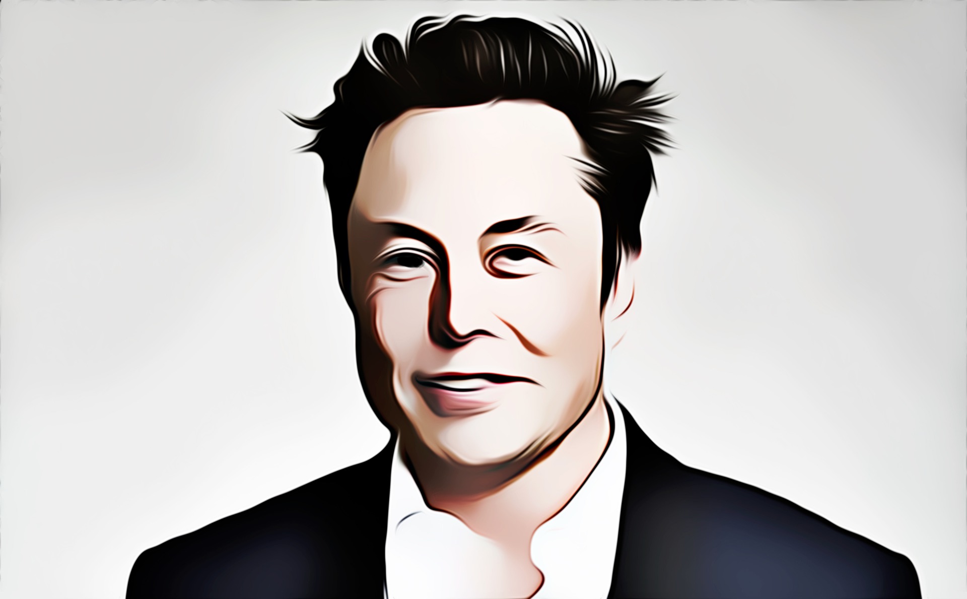 Elon Musk in a Black suit painting