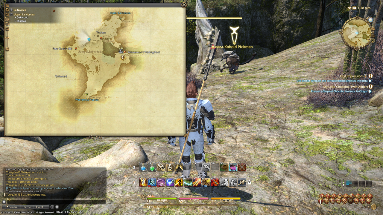 Player standing on a hill, bridge ahead and ixali deftalon location map on the side 