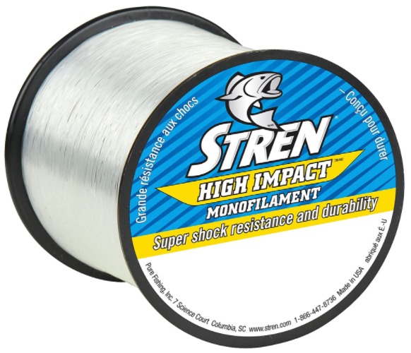 1,275-yard clear stainless steel Stren High Impact monofilament fishing line