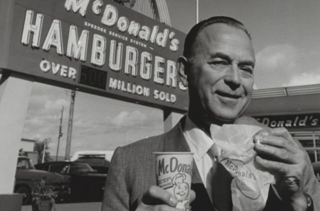 Ray Kroc presenting Mc Donalds products