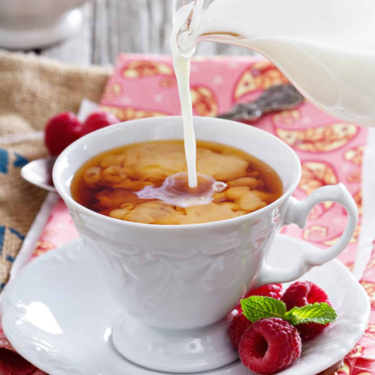 English breakfast tea with milk