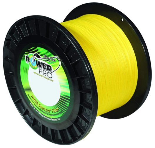 100-yard yellow Power Pro Spectra fiber fishing line