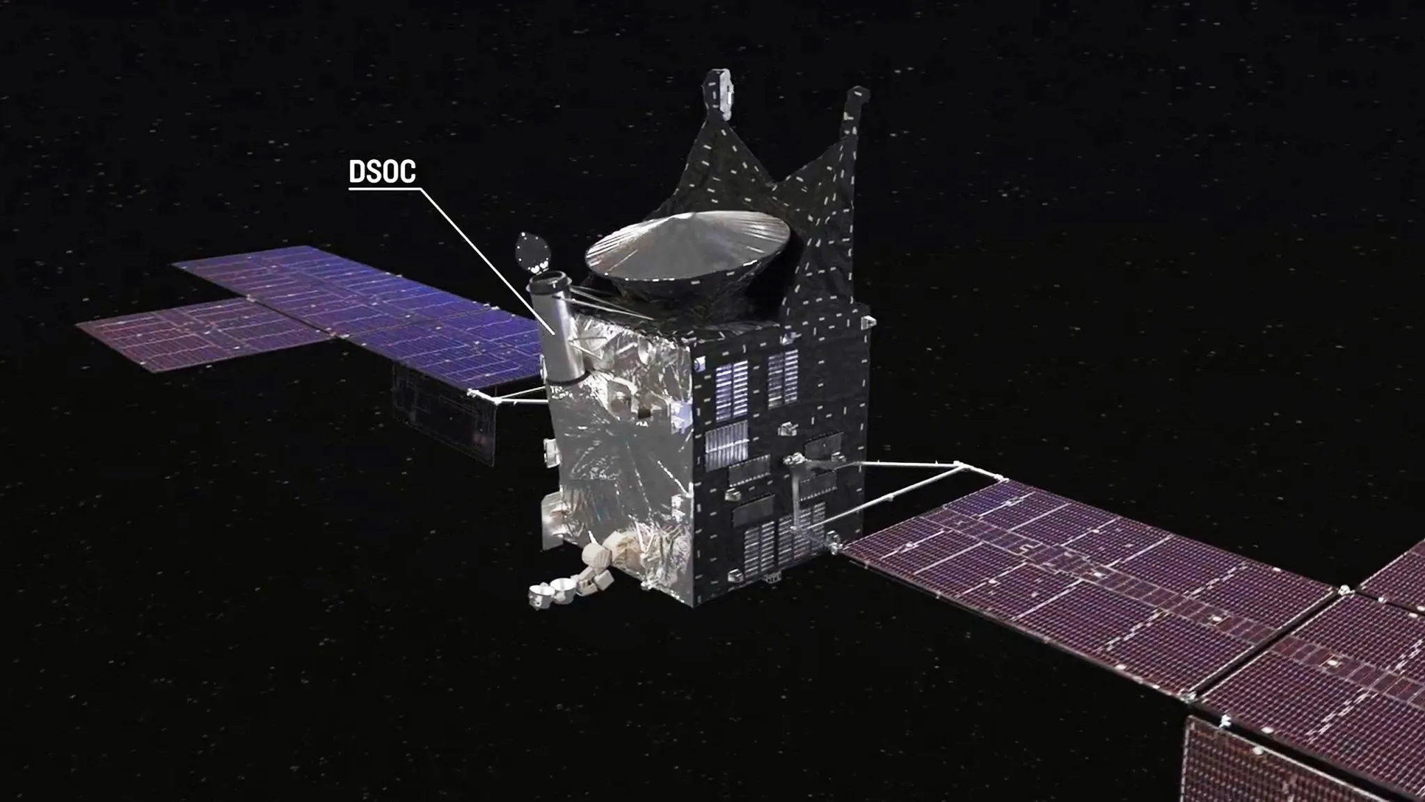Visualization of NASA's Deep Space Optical Communications technology in space