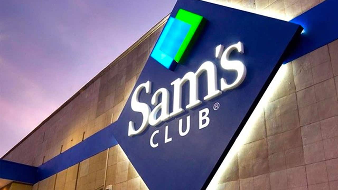 A Sam's Club sign on a building.