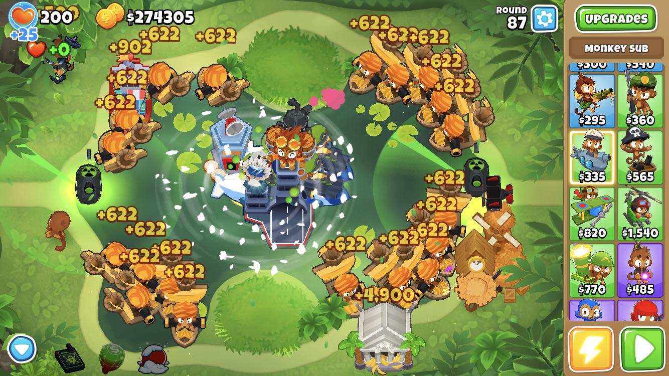 Bloons td battles 2 game top view, in monkey wall street upgrade