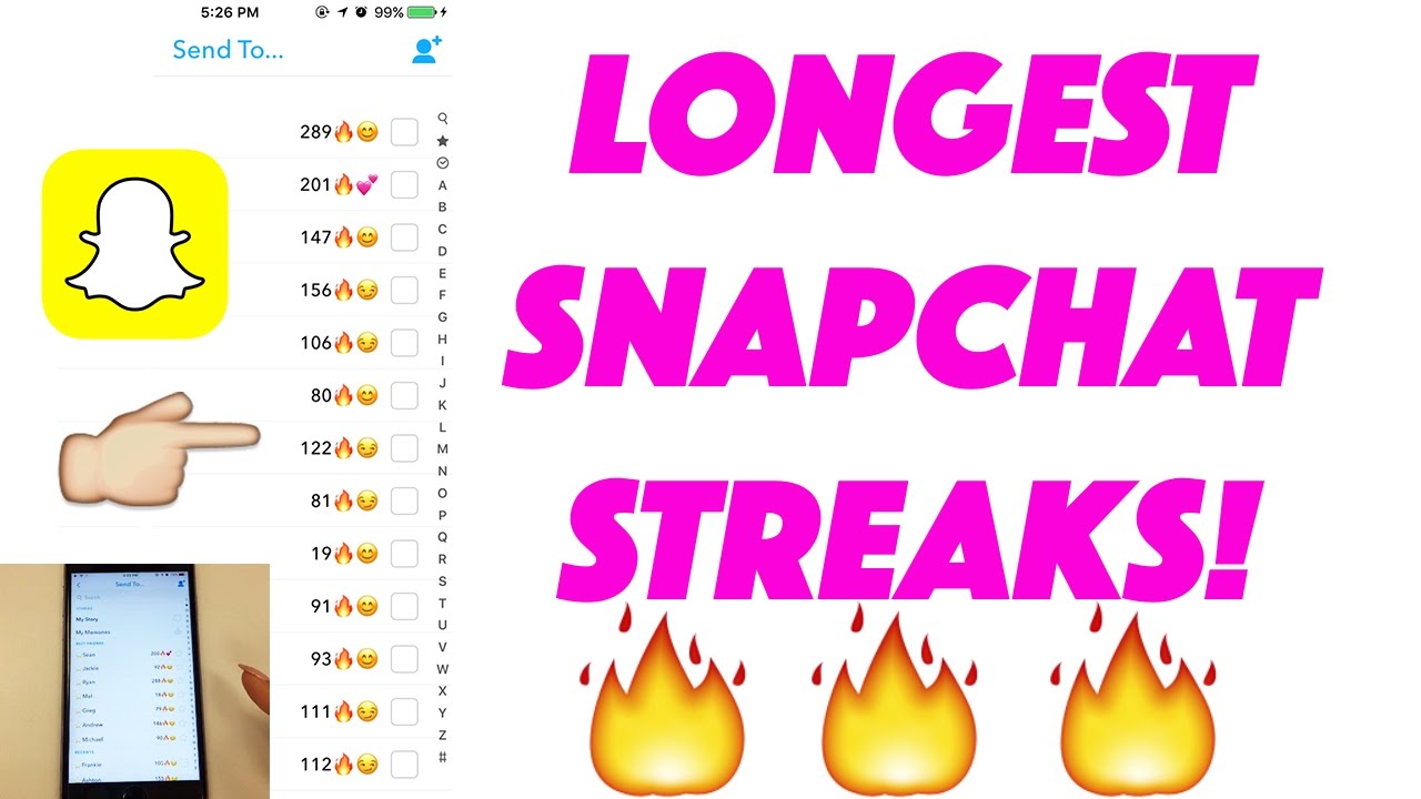 Longest snapchat streaks shown
