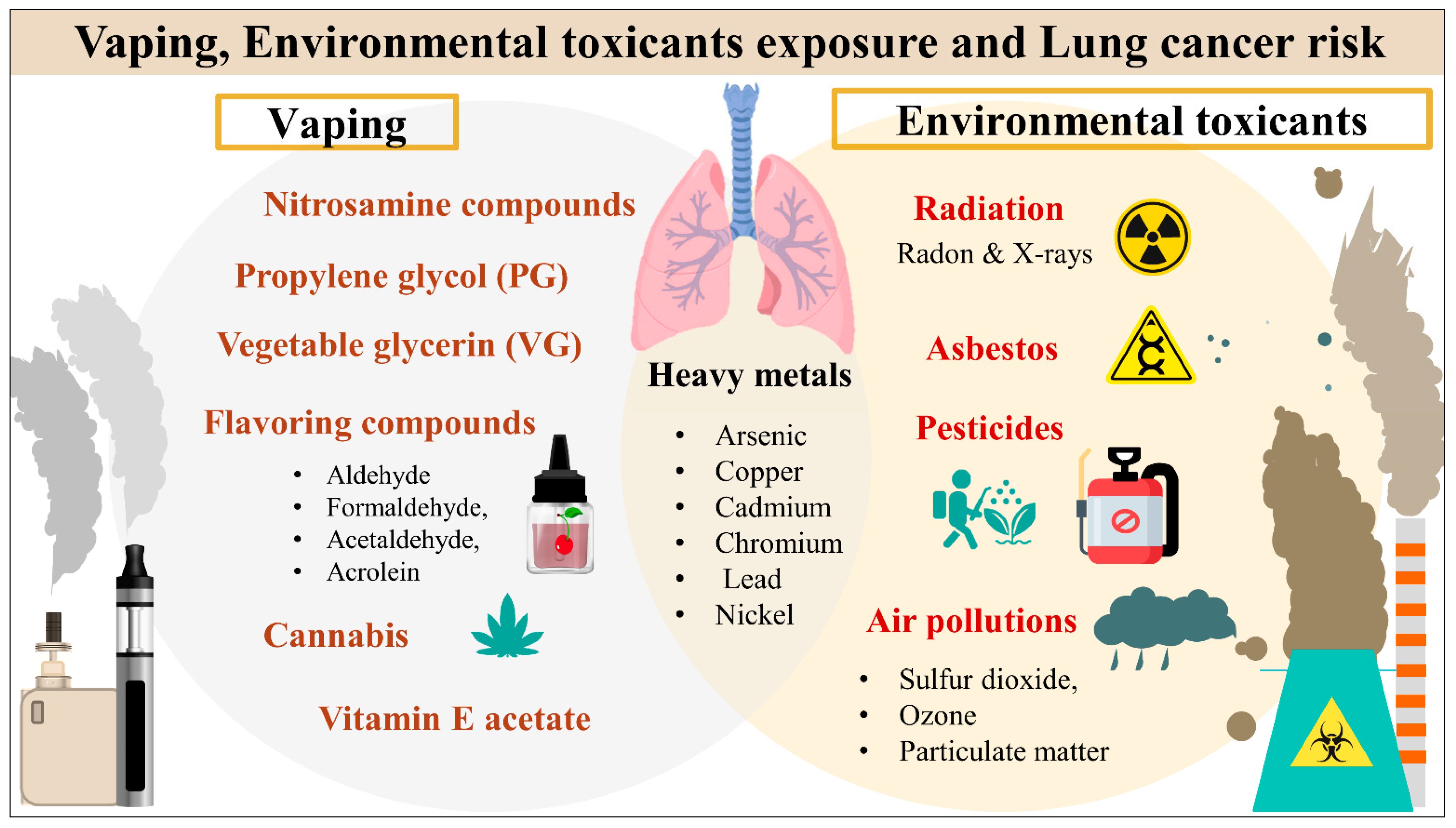 Vaping toxicants exposure and lung cancer risk