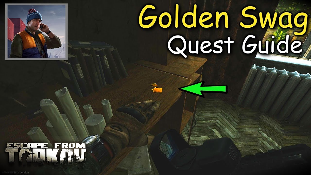 Golden swag quest guide written, lighter lying on the table