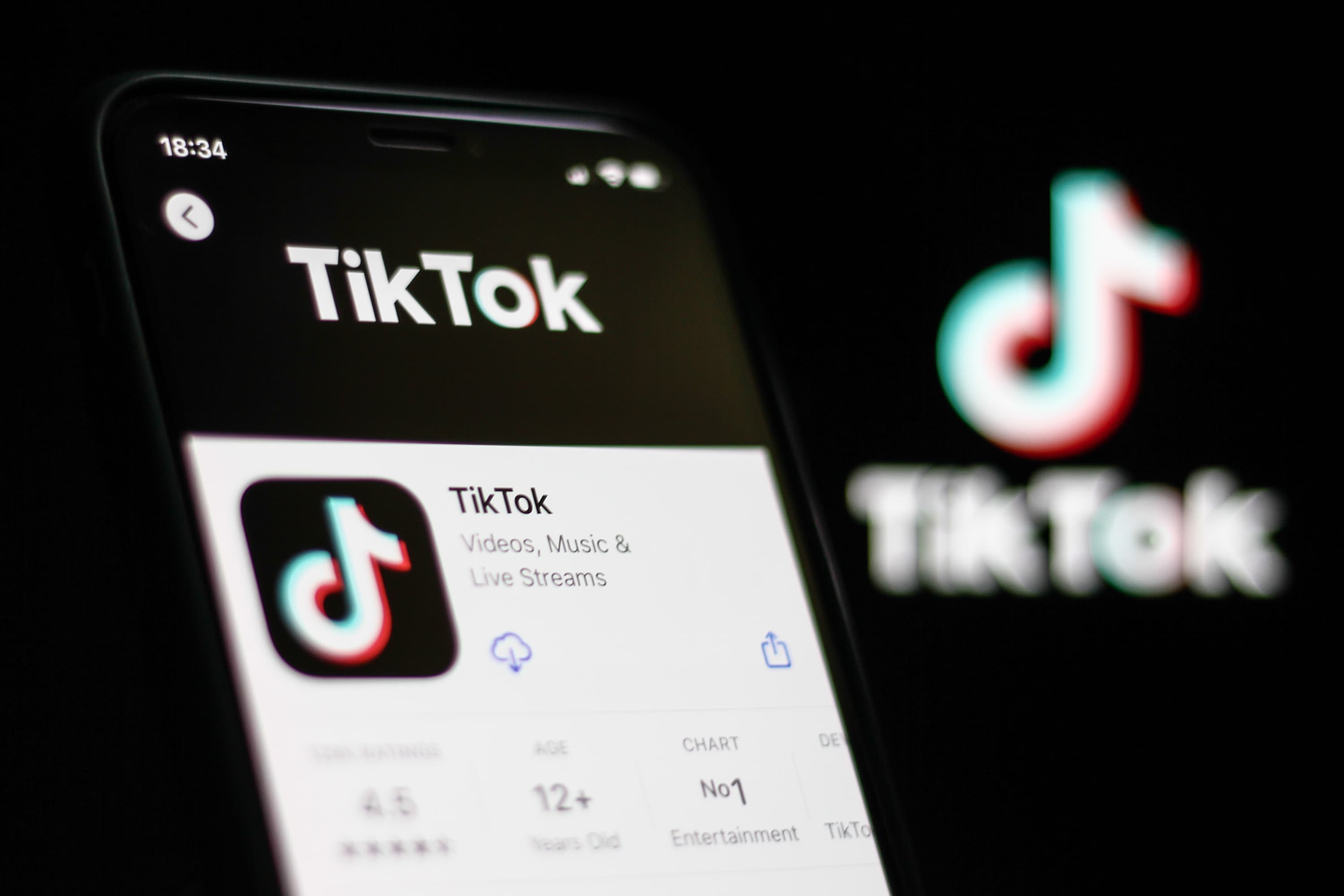 TikTok application on app store
