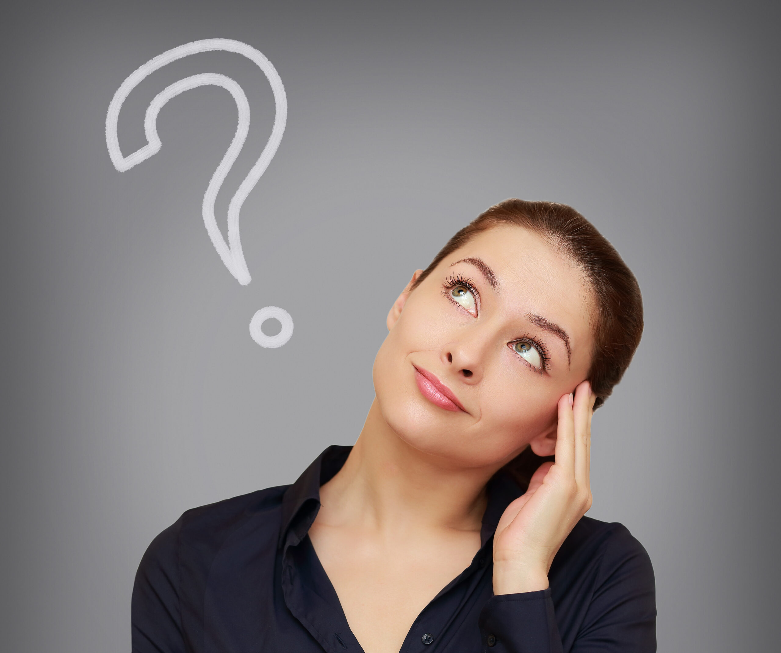 A woman with a questioning expression seeks tips, as depicted by the visual question mark.