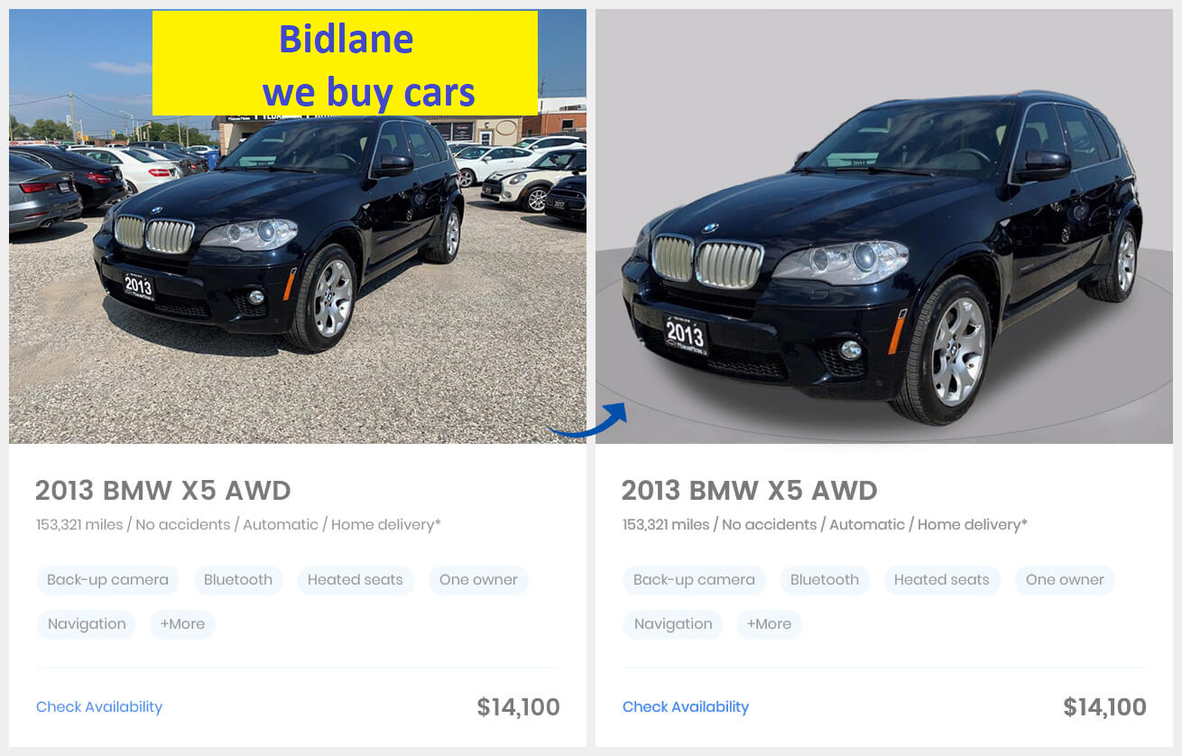 The ad of car for selling on bidlane