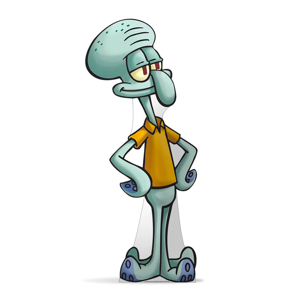 Squidward tentacles standing and smiling