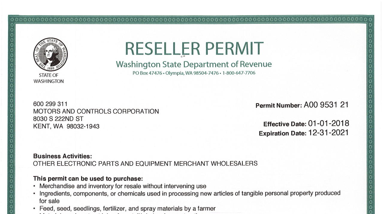 Reseller permit application form