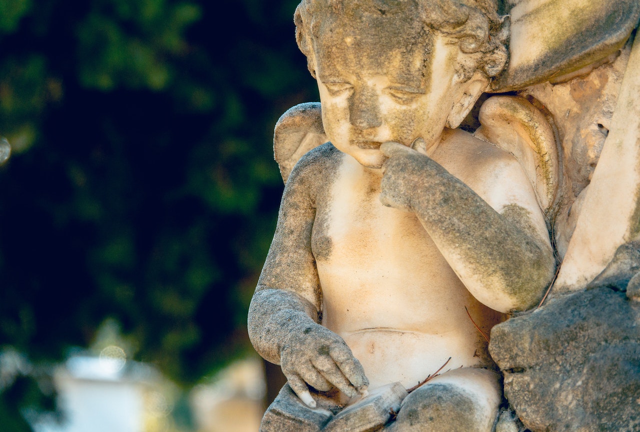 Close-up of a Statue of an Angel
