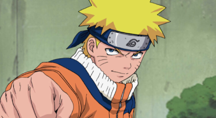 A determined Naruto Uzumaki wearing his signature orange jumpsuit and Konoha headband.