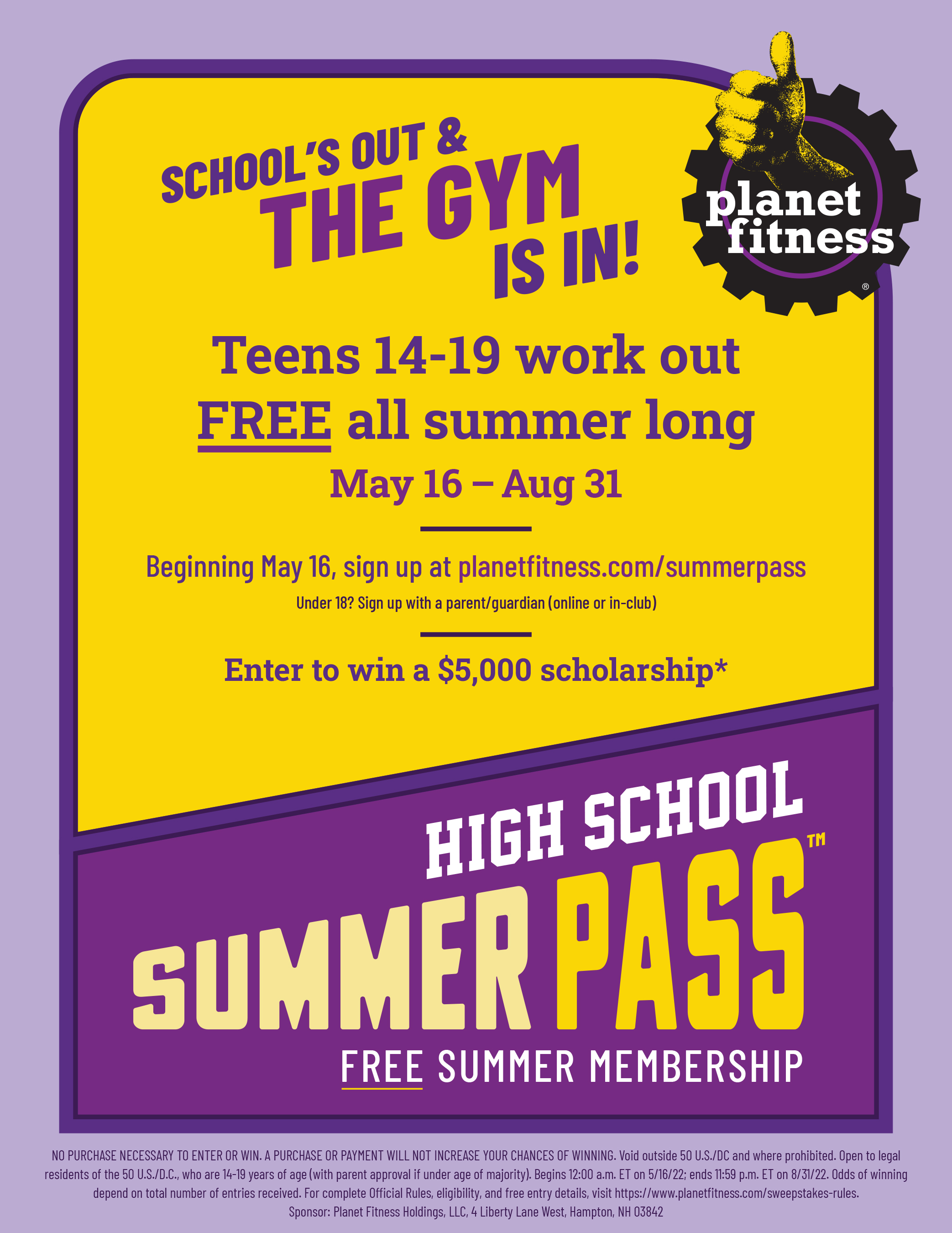 Free summer pass of planet fitness