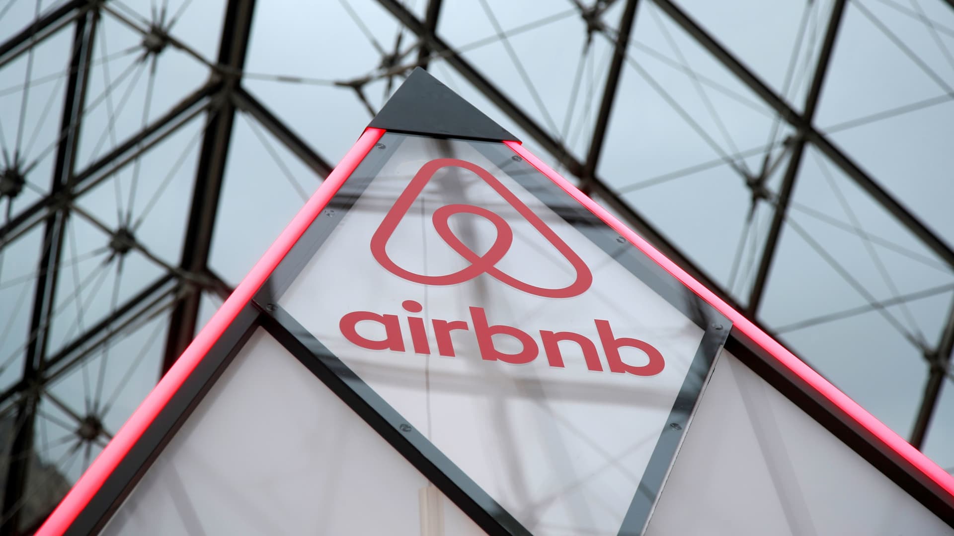 Airbnb logo on a building