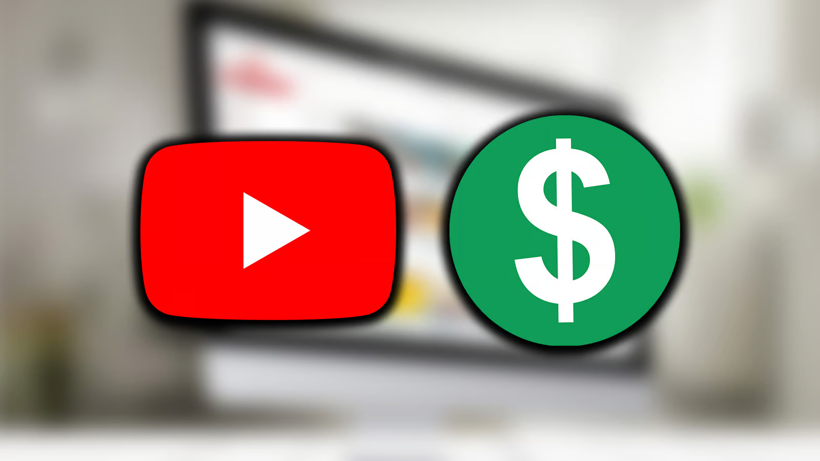 YouTube logo and dollar sign