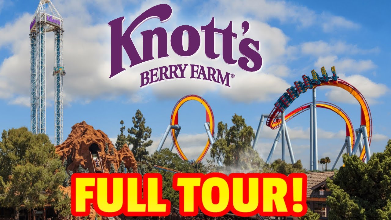 Knotts berry farm full tour written, rides in the background