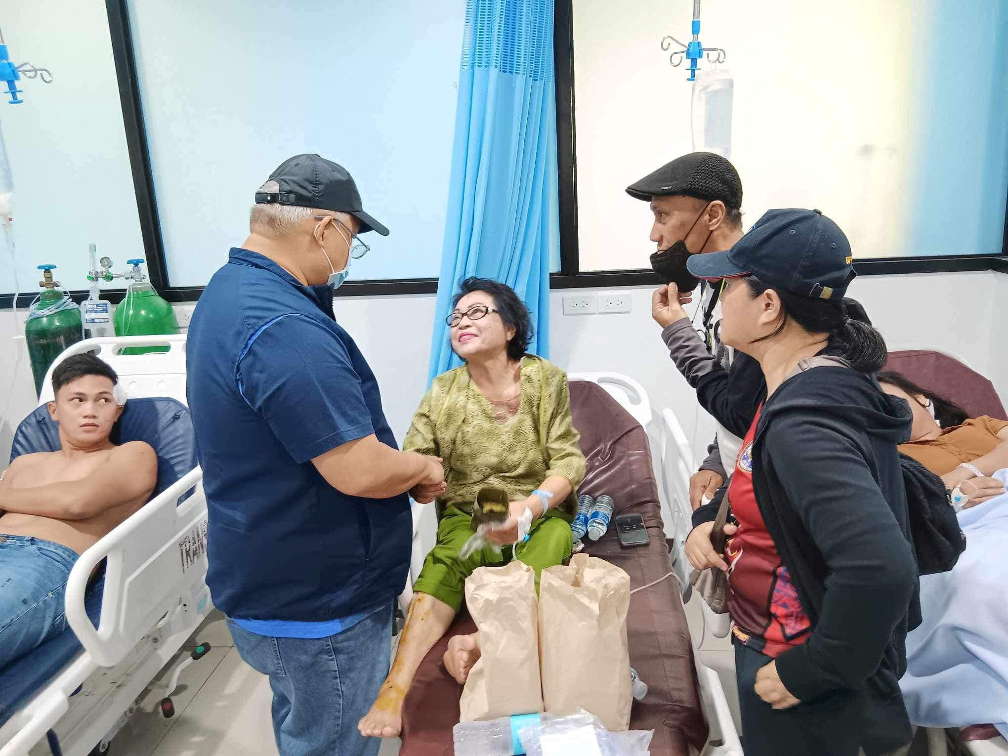 Lanao Del Sur Governor Mamintal Adiong Jr. visits the injured at a hospital following an explosion during a Catholic Mass in a gymnasium at Mindanao State University, in Marawi, Philippines, December 3, 2023. Lanao Del Sur Provincial Government/Handout via REUTERS