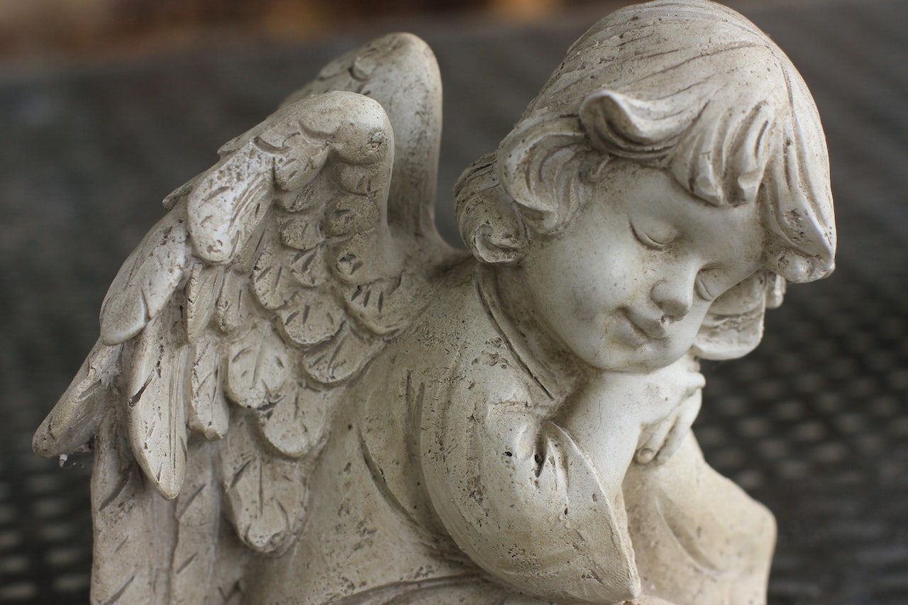 Close-Up Shot of an Angel Statue