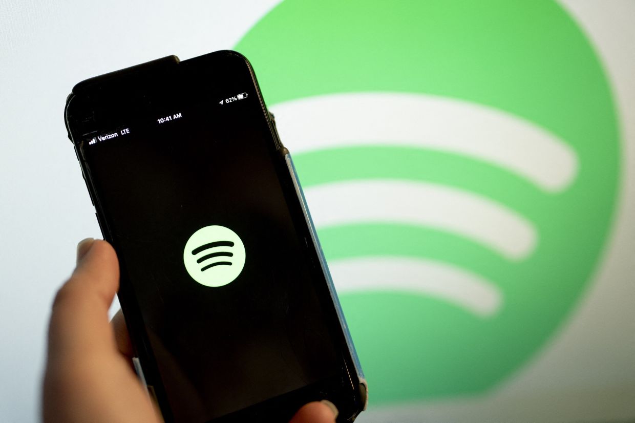 Spotify logo on a mobile screen