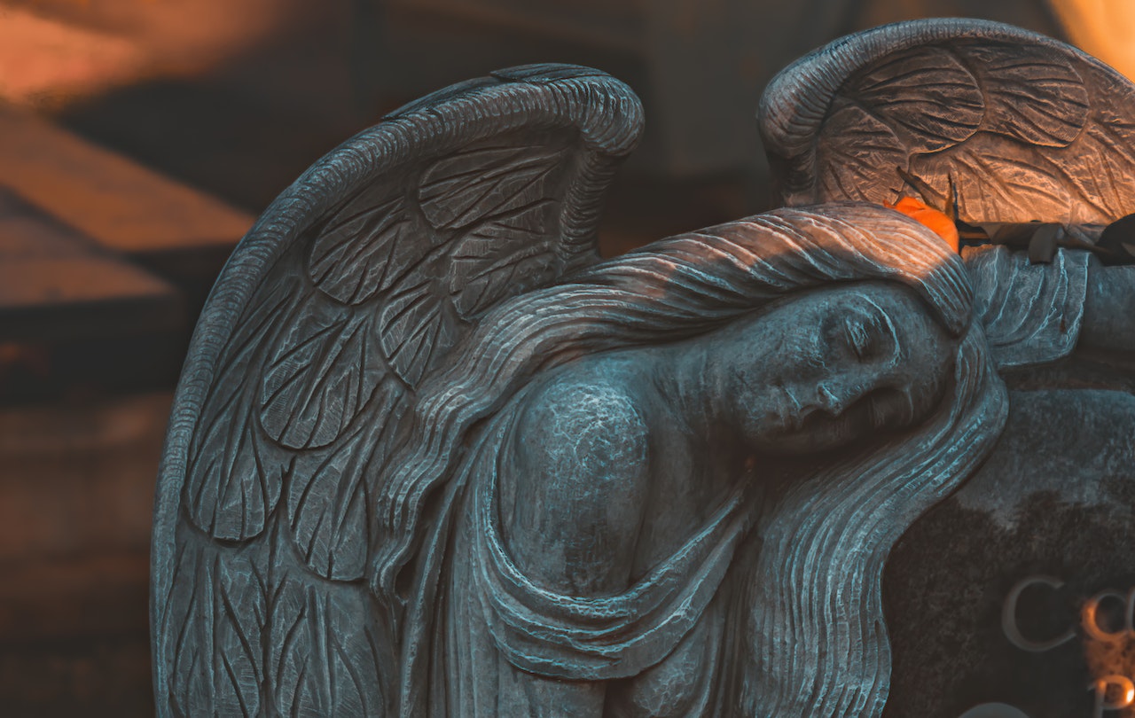 Close Up Shot of an Angel Statue