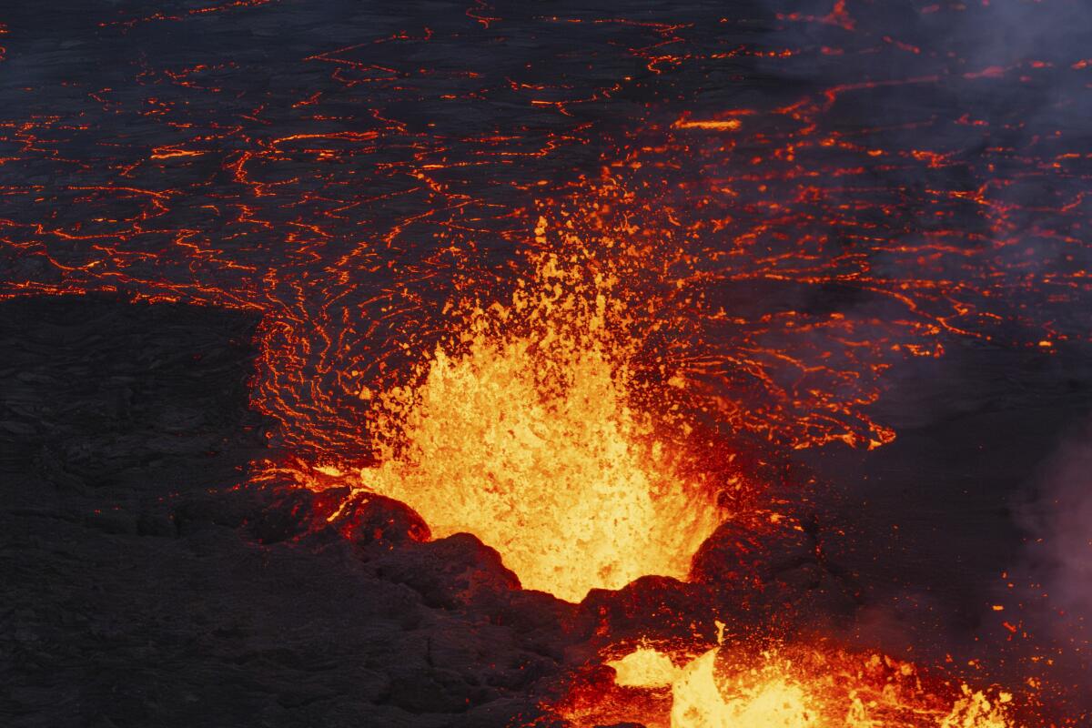 Erupting Iceland volcano