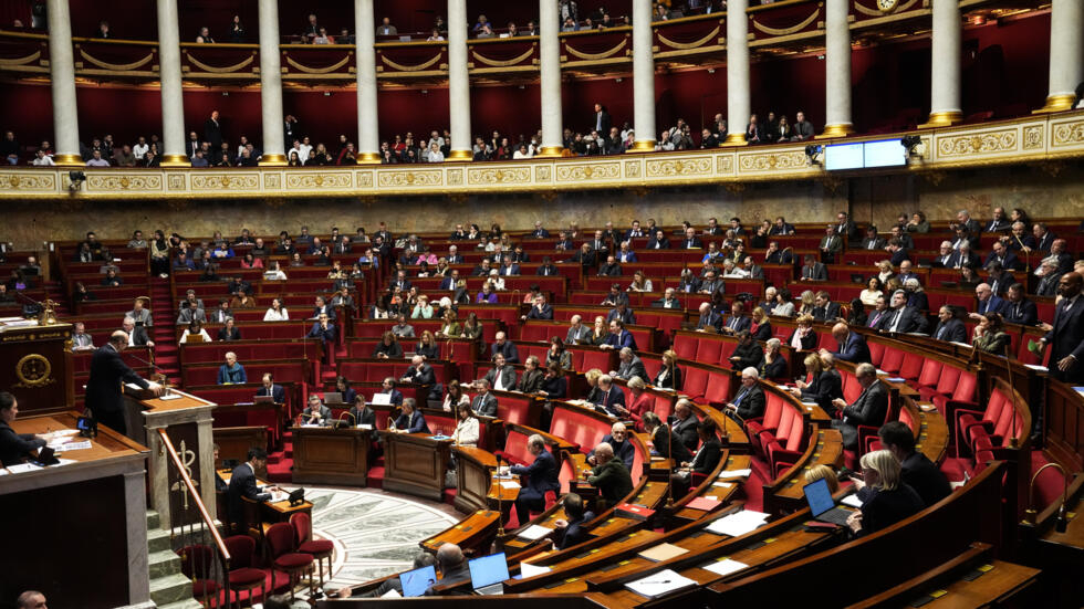 A debate on the new immigration bill at the National Assembly in Paris, France, 19 December 2023.