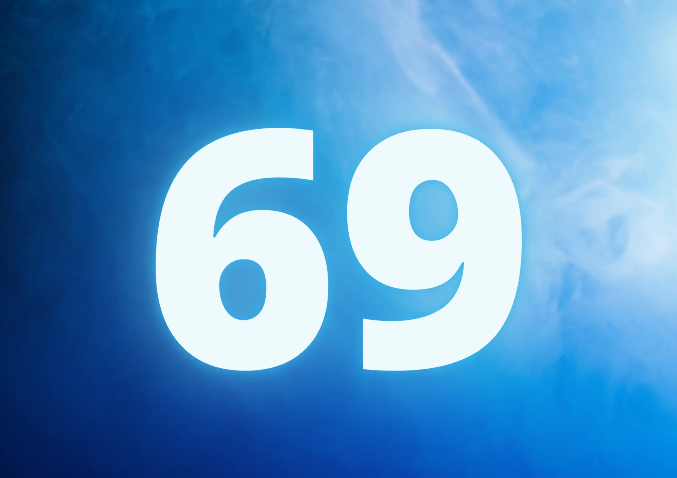69 Number written on Blue texture