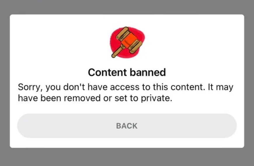 Content Banned Sorry You Don't Have Access To This message on Reddit