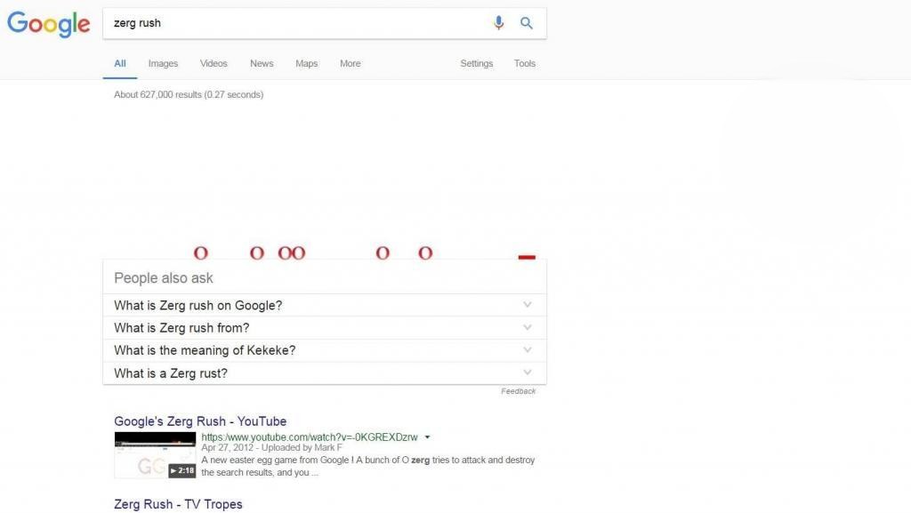 There are multiple questions about zerg rush on google page