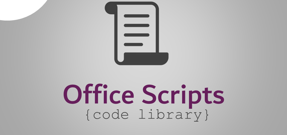 A logo for Office Scripts, a library of code scripts for Excel.