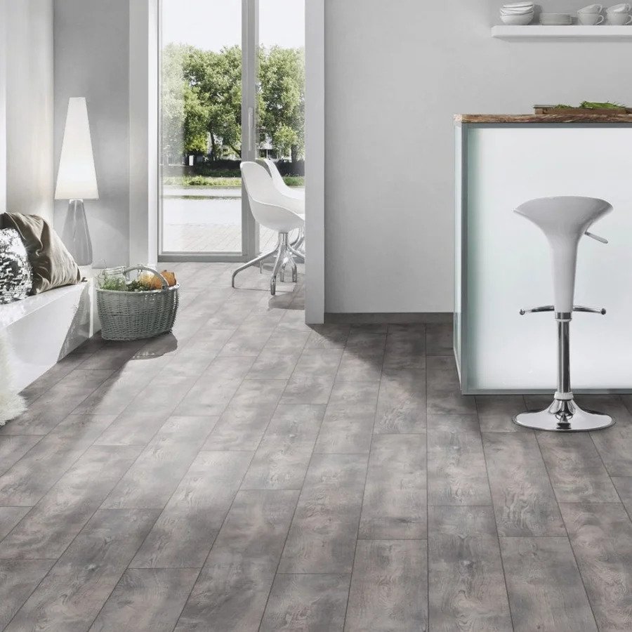 Ash grey laminate floor
