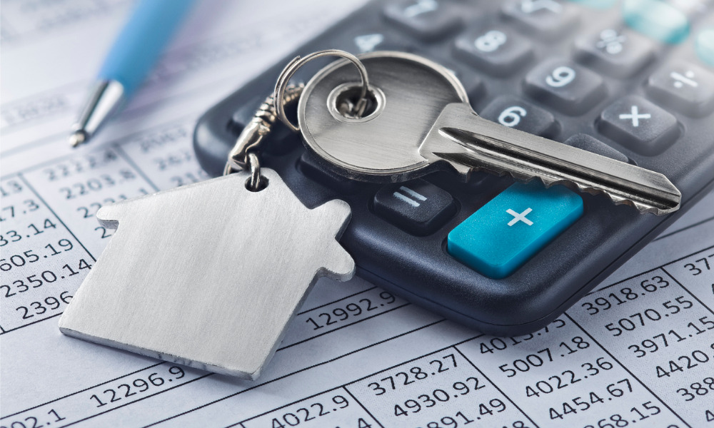 Keys on mortgage calculator interface
