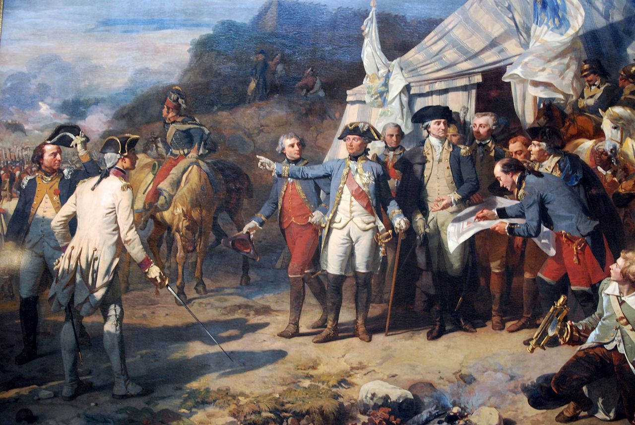 George Washington standing with the group of people.