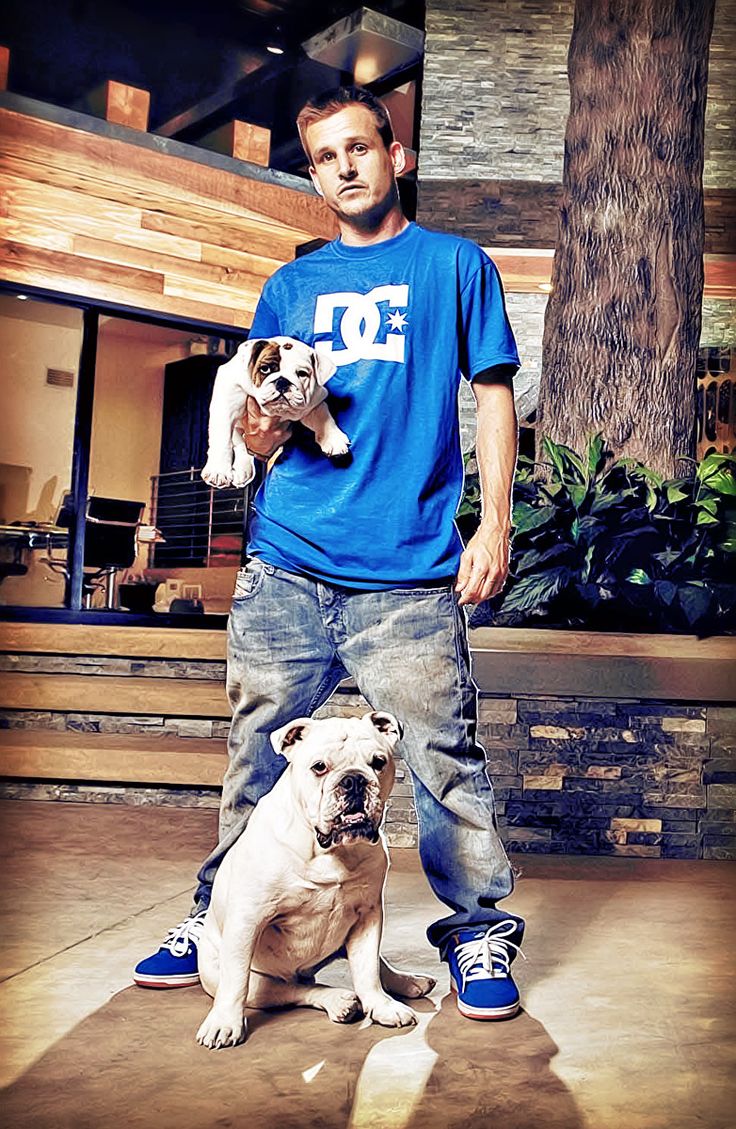 Rob Dyrdek with two dogs