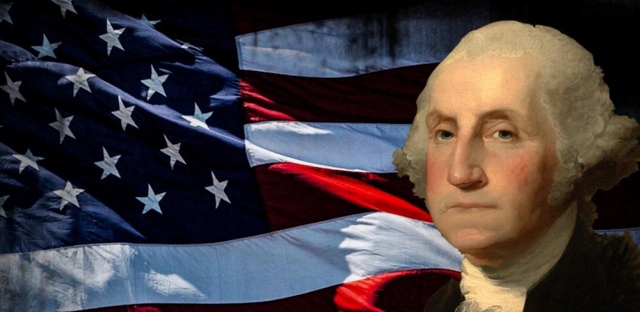 US flag and George Washington.