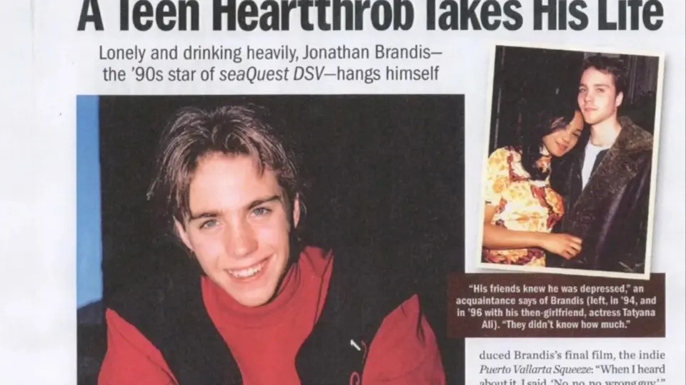 Jonathan Brandis Death Newspaper and a picture of his girlfriend in it
