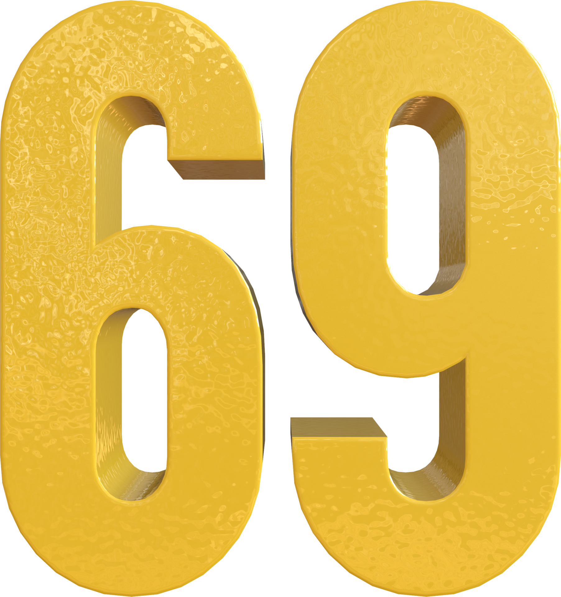 69 Number In Golden Colour