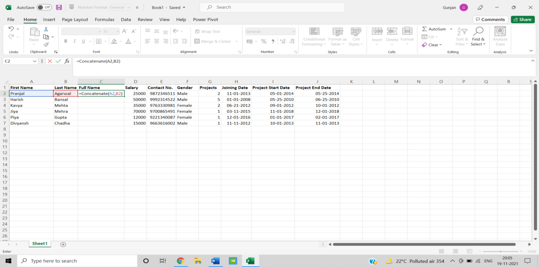 A spreadsheet with data and analysis results, indicating data analysis in Excel.