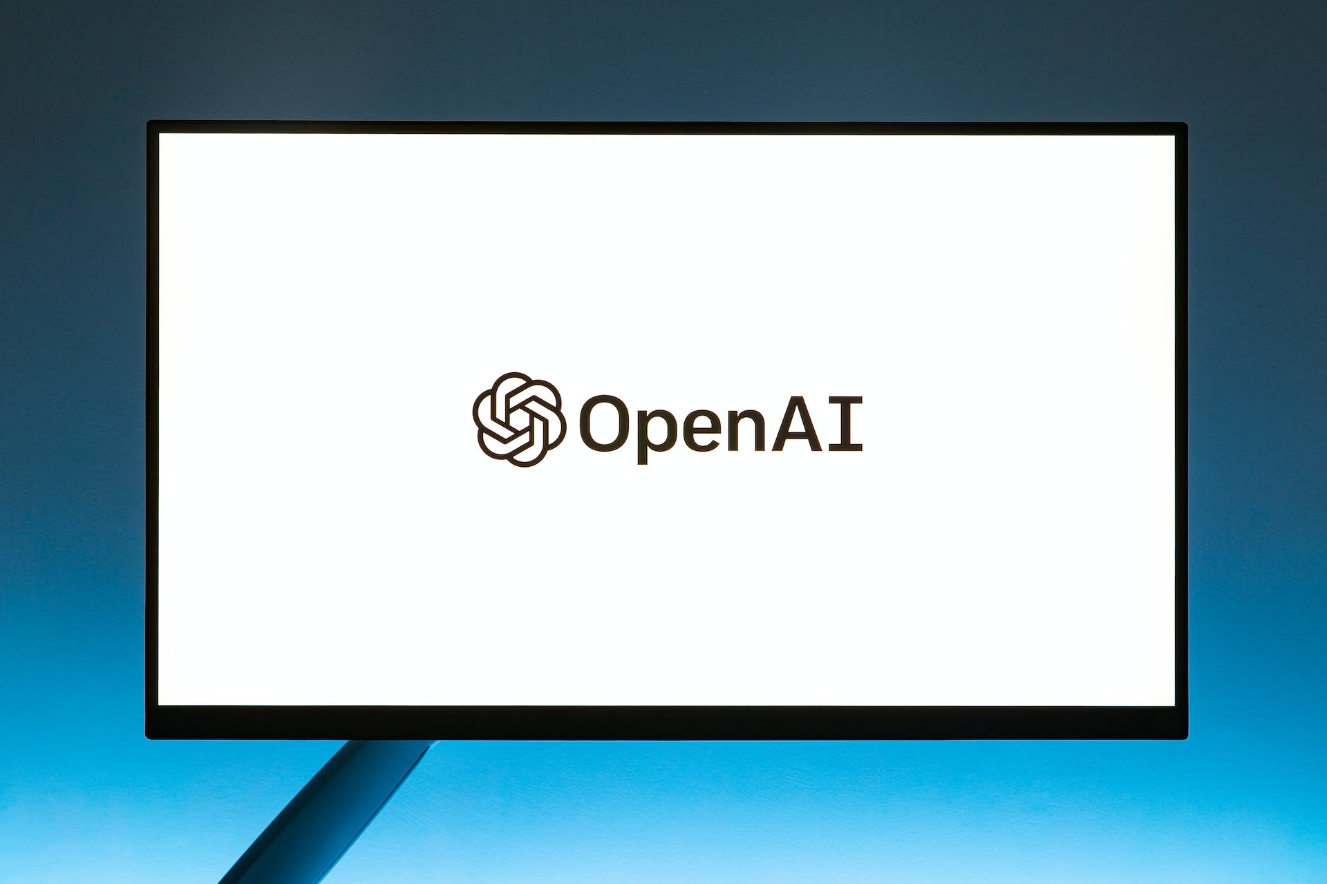 Open AI logo on computer screen