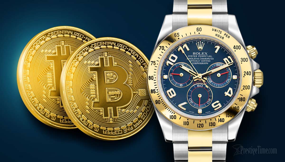 Luxury watch with bitcoin